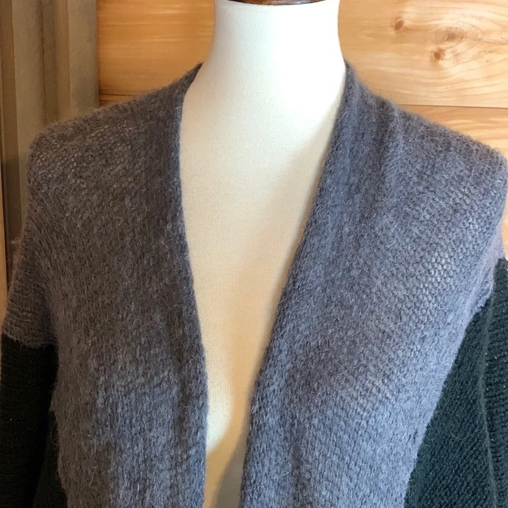 Wooden Ships Hailey Cardi Gunmetal gray and black Medium / Large New